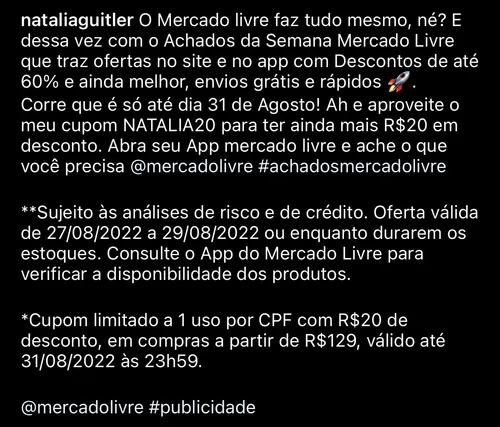 Imagem na descrição da promoção