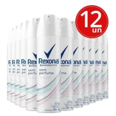 Kit 12 desodorantes rexona aerosol sem perfume