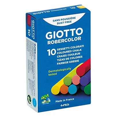 Giz Escolar Giotto Robercolor Antialérgico Colorido com 10 unidades