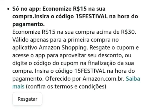 Imagem na descrição da promoção