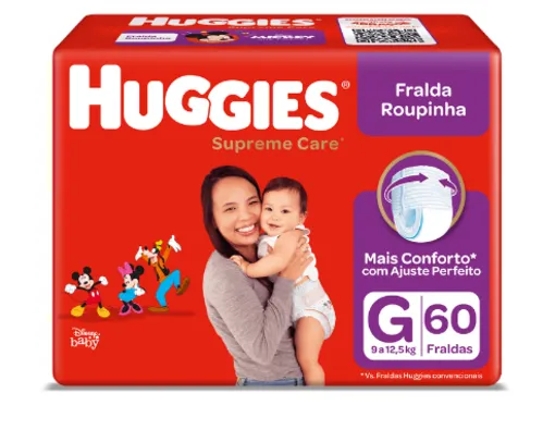 [Leve 4] Fralda Huggies Supreme Care Roupinha M G XG e XXG