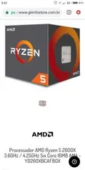 Processador AMD Ryzen 5 2600X 3.6GHz / 4.25GHz Six Core 16MB AM4 - R$853