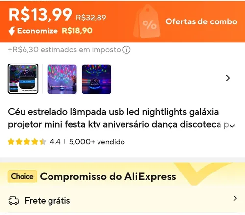 Imagem na descrição da promoção