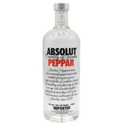 [Com AME R$ 60] Absolut Vodka Peppar Sueca - 1l | R$120