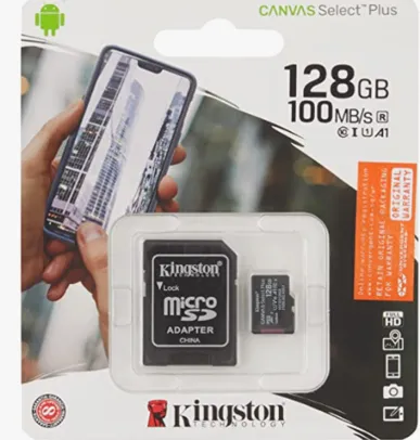 [PRIME] Cartão de memória microSD de 128GB Leitura: 100MBs - Classe 10 com adaptador SD