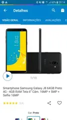 Smartphone Samsung Galaxy J8 64GB Preto 4G - 4GB RAM Tela 6” Câm. 16MP + 5MP + Selfie 16MP - R$1301