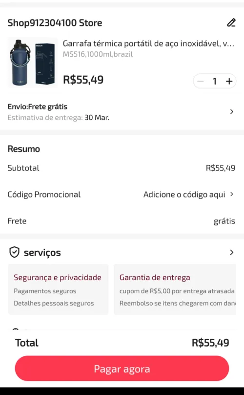 Imagem na descrição da promoção