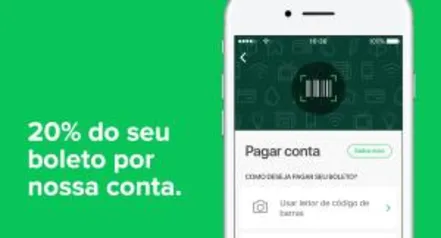 20% do seu boleto, vira CashBack no Pic Pay