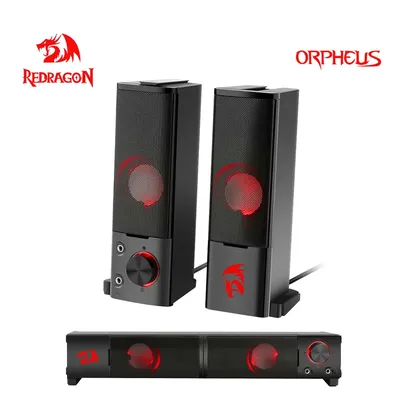 [Taxa Inclusa/Moedas - R$ 56] Caixas de Som e Soundbar Redragon Orpheus GS550 Estéreo 2.0 com LEDs 