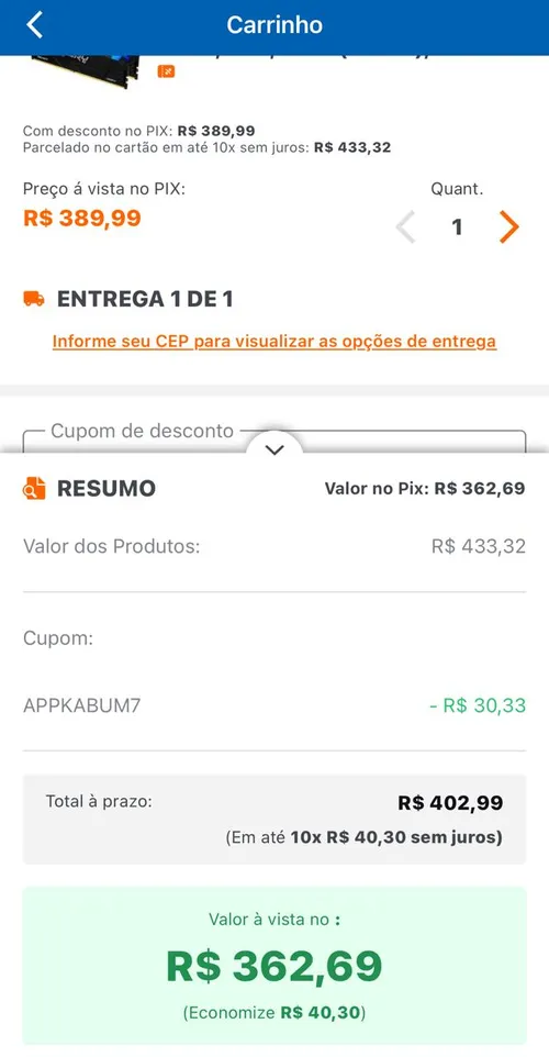 Imagem na descrição da promoção