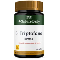 L-TRIPTOFANO 860MG NATURE DAILY 60 C&#193;PSULAS + 7 GR&#193;TIS SIDNEY OLIVEIRA