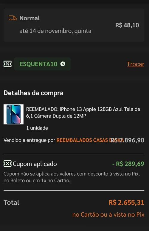 Imagem na descrição da promoção