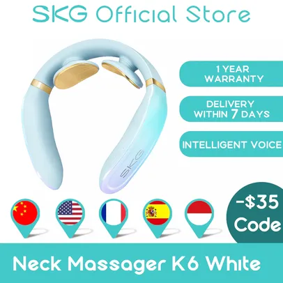 Massageador de Pescoço K6 - 4 modos de massagem e 15 diferentes intensidades | R$346