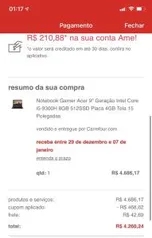 [CC Americanas + AME] Acer Nitro 5 i5 + 512 SSD + 1650 | R$4000