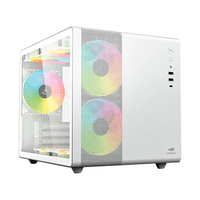 Gabinete Gamer C3Tech Gaming Aquarius MT-G710WH, Mini Tower, Micro ATX, Lateral em Vidro Temperado, Branco - MT-G710WH