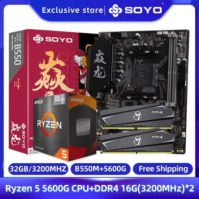 Kit Ryzen 5600g + b550m Soyo +16Gb ram 3200mhz