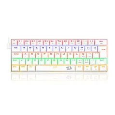 Teclado Mecanico Redragon Lakshmi, Rainbow, ABNT2, Compacto, Switch Vermelho, Lunar White, K606W-R-PT-RED