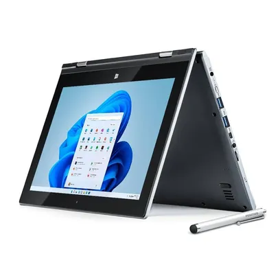 Product photo Notebook Positivo 2 em 1 Duo C4128b Intel Celeron Dual-Core Windows 11 Cinza