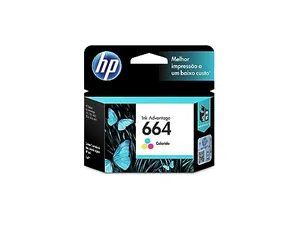 Cartucho HP 664 Colorido Original (F6V28AB) Para HP Deskjet