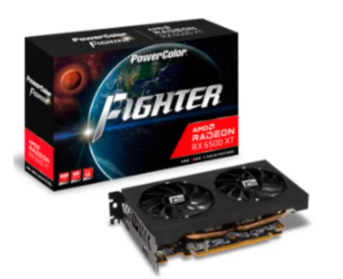 Placa de Vídeo PowerColor Fighter Radeon RX 6500 XT, 4GB, GDDR6, FSR, Ray Tracing, AXRX 6500 XT 4GBD