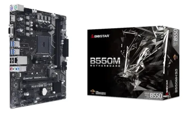 Placa Mãe Biostar B550MH, Chipset B550, AMD AM4, mATX, DDR4