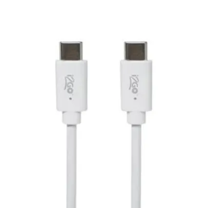 Cabo USB-C P/ USB-C I2GO 1,2m 3A PVC Flexível Branco - I2GO PRO R$8