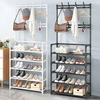 [Taxa Inclusa/ContaNova R$11] Cabides de sapatos, sapatos simples e racks de chapéu, suporte de carga, prateleira do organizador da sala de estar 