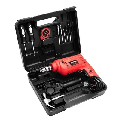 Kit Furadeira de Impacto 650W 3/8&quot; Mondial Oficina FFI-07M com 12 Peças e Maleta