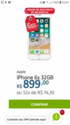 Iphone 6S Ouro Rose -32GB R$899