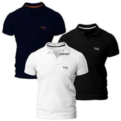 Kit com Três Camisas Polo Piquet Regular Fit - POLO Match | R$88