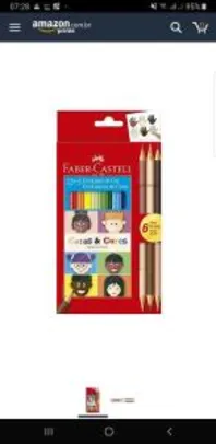 [PRIME] Lápis de Cor Ecolápis Caras & Cores 12 Cores + 6 Tons de Pele, Faber-Castell - R$11