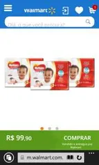 3 pacotes de fraldas Huggies Supreme Care com 64 fraldas cada pacote por 99,90