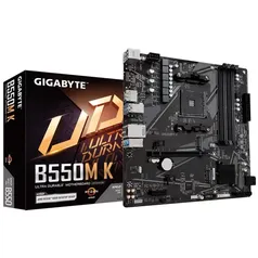 Placa Mãe Gigabyte B550M K, Chipset B550, AMD AM4, mATX, DDR4