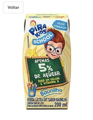 PRIME - R$ 0,65 / Bebida Láctea Sabor Baunilha Pirakids School 200ml