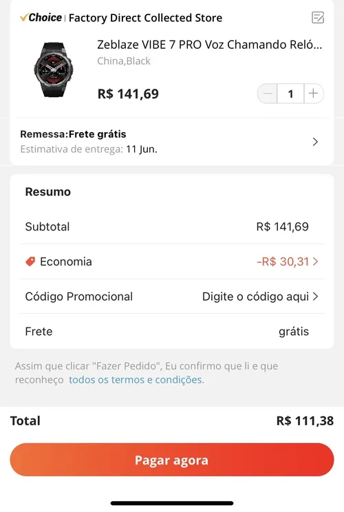 Imagem na descrição da promoção