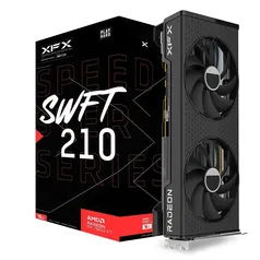 Placa de Vídeo RX 7600 XT XFX Speedster SWFT 210 AMD Radeon, 16GB GDDR6, Dual Fan, AMD Freesync