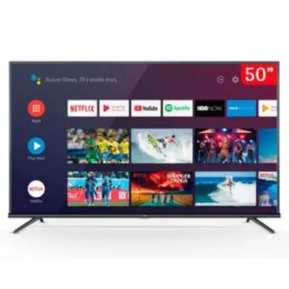 Smart TV LED 50" Android TV TCL 50P8M 4K UHD HDR | R$1.799