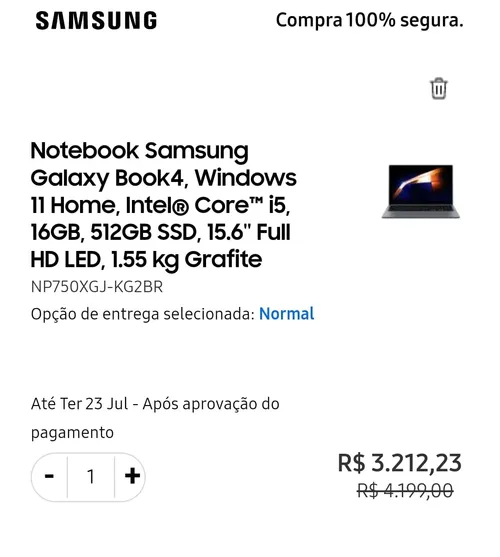 Imagem na descrição da promoção