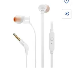 Fone de Ouvido Com Fio JBL Tune 110 - Branco | R$56