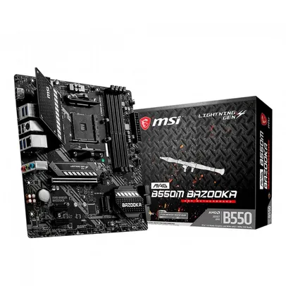 Placa Mãe MSI B550M Bazooka, Chipset B550, AMD AM4, mATX, DDR4, 911-7C95-006 | R$699