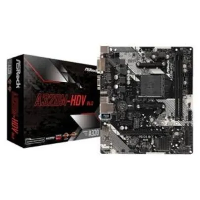 Placa-Mãe ASRock A320M-HDV R4.0, AMD AM4, Micro ATX, DDR4