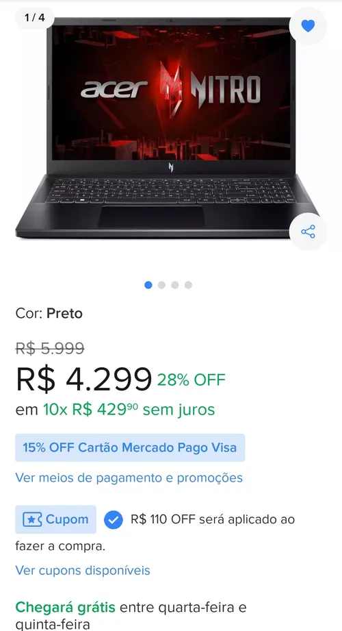 Imagem na descrição da promoção