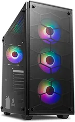 Gabinete Gamer Redragon, Wheel Jack, Mid Tower, Vidro Temperado, Black, Sem Fonte, Sem Fan, GC-606BK