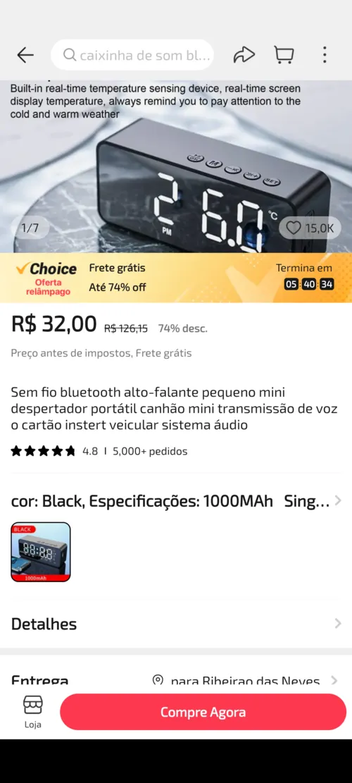 Imagem na descrição da promoção