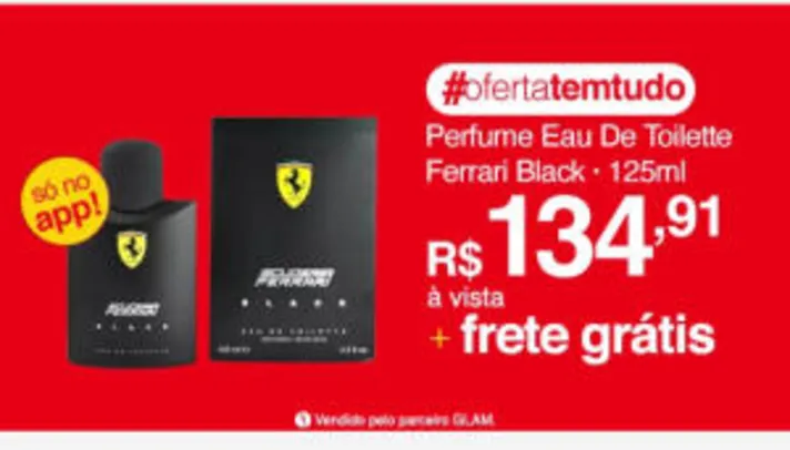[AME R$115] Perfume Ferrari Black 125ml | R$ 135