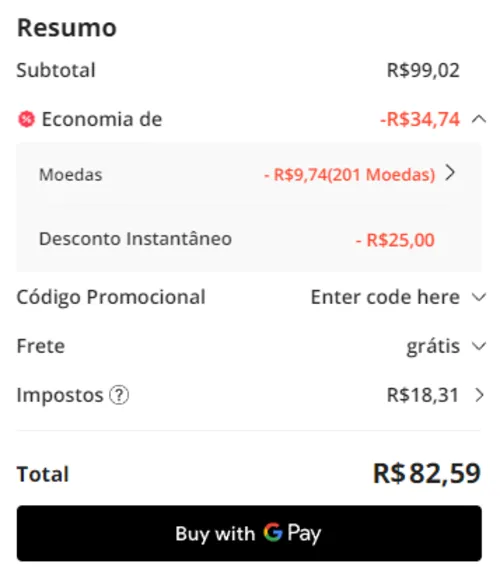 Imagem na descrição da promoção