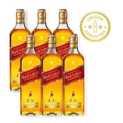 Combo Whisky Johnnie Walker Red Label 1L - 6 Unidades