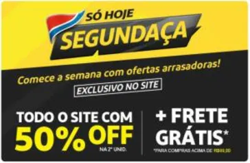 Extra mercado com 50% na segunda unidade e frete grátis , app clube extra