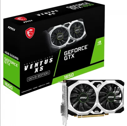 Placa de vídeo MSI NVIDIA GeForce GTX 1650 D6 VENTUS XS OCV3, 4GB GDDR6, 128Bit, HDMI/DP