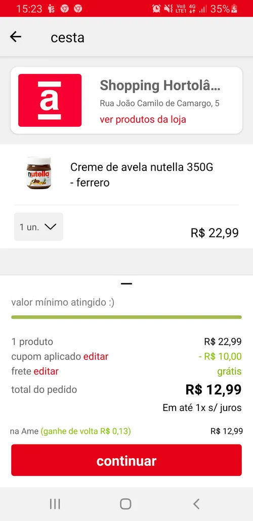 Imagem na descrição da promoção